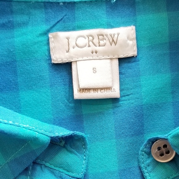 SOLD - J Crew Button Up Blue Shirt (SZ S) - Picture 2 of 5